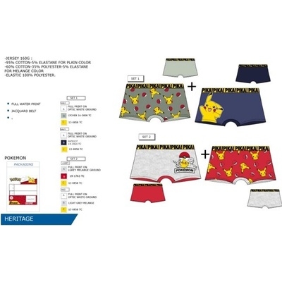 Chlapecké boxerky Pokémon 2 kusy boxerky Pikachu