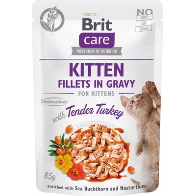 Brit Care Kitten Fillets in Gravy Tender Turkey 24 x 85 g