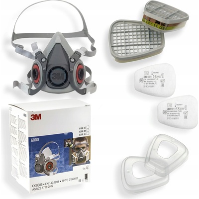 3M 6200 Lakýrnická maska s filtry 6075
