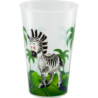 INJETON PLAST Vratný kelímek s potiskem Zvířátka Zebra 300 ml