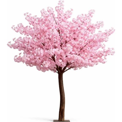 DECOLED 3D umělý strom Sakura 200 × 150 cm, růžová dekorace, IP44 venkovní, kov a plast