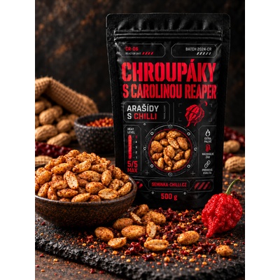 Seminka-chilli.cz Chroupáky MAXI Carolina Reaper chilli arašídy 500 g