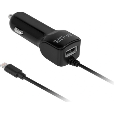 M-LIFE Autonabíjačka Lightning + USB pre iPhone a iPad 2,1 A L-ML0993