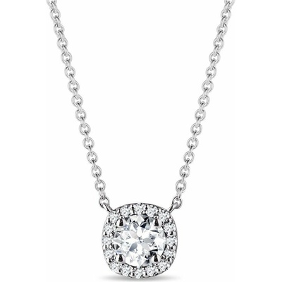 Klenota Náhrdelník z bieleho zlata s diamantmi v štýle halo N0317202
