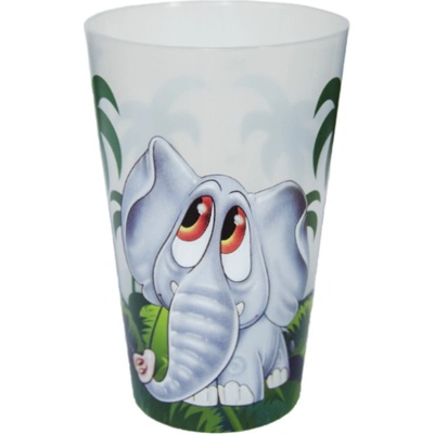 INJETON PLAST Vratný kelímek s potiskem Zvířátka Slon 500 ml