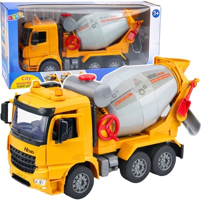 LeanToys Stavební vůz Míchačka na beton Rotující buben Světla a zvuky