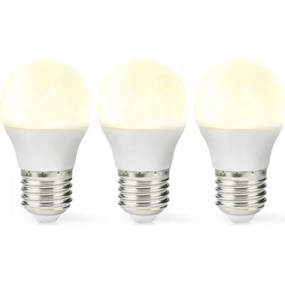 Nedis LED žiarovka, E27, G45, 4,9 W, 470 lm, 2700 K, 3 kusy LBE27G452P3
