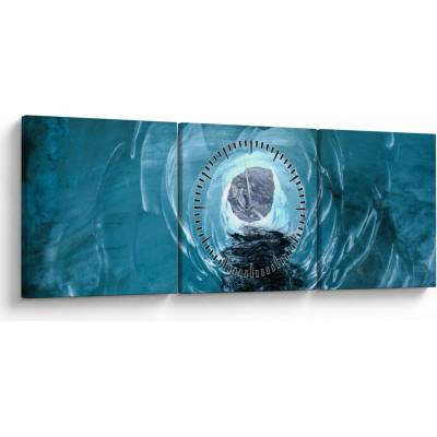 Obraz - Ľadovec (s hodinami), trojdielne 90x30 cm s hodinami