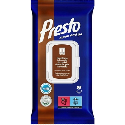 PRESTO ČISTIACE OBRÚSKY NA DREVENÝ NÁBYTOK 55 ks / 143