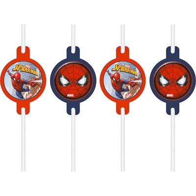 Procos EKO papírová brčka Spiderman Crime Fighter 4 ks