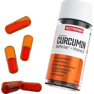 Nutrend Curcumin + Bioperine + Vitamin D bez príchute 60 kapsúl