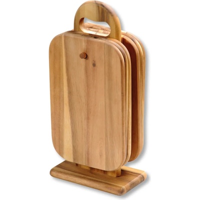Kesper Sada 6 dřevěných prkýnek na stojanu, akátové dřevo (23x15x1cm) – Hledejceny.cz