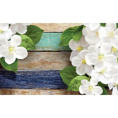 Preinterier FT3027 Fototapeta na stenu Kvety na farebnom dreve vlies 104cm x 70cm