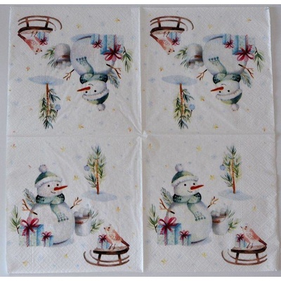 Ubrousek na decoupage Zima a Vánoce Sněhuláci – Hledejceny.cz