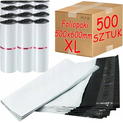 Kurýrní obálky PAKO 500x600 mm bílé 55 μm s lepící páskou 500 ks.