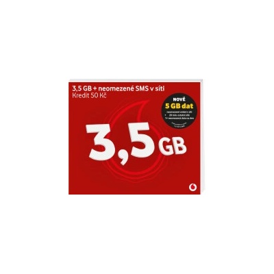 Vodafone SIM Předplacená karta edice Datuj 3,5GB (+ 5GB ZDARMA) + 50 Kč kredit