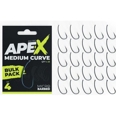 RidgeMonkey Ape-X Medium Curve Barbed Bulk Pack vel.4 25 ks