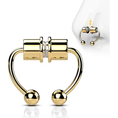 Šperky4U Zlacený falešný septum piercing do nosu NS0048-GD