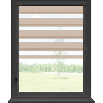 Dekodum Roleta den a noc v antracitové kazetě soft, Ecru 65 x do 200 cm Levá