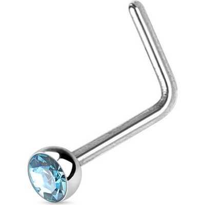 Šperky4U zahnutý piercing do nosu s kamínkem N0044-Q