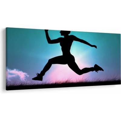 Obraz skákajúce siluety ženy, jednodielne 200x100 cm