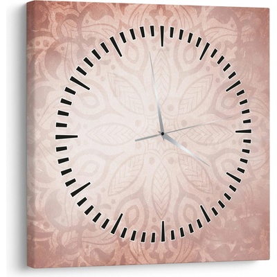 Obraz - Růžová mandala (s hodinami), jednodílný 30x30 cm s hodinami