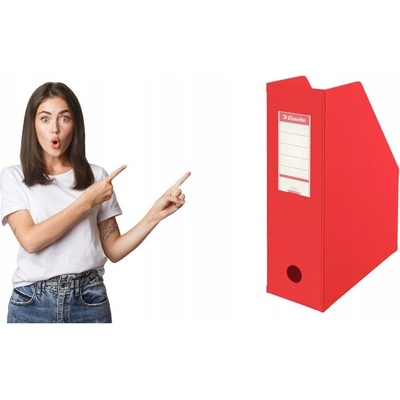 ESSELTE Zakladač, PVC/kartón, 100 mm, skladateľný,, Vivida červený