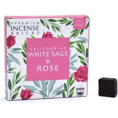 Aromafume Vonné cihličky White sage and Rose Bílá šalvěj a Růže 9 ks