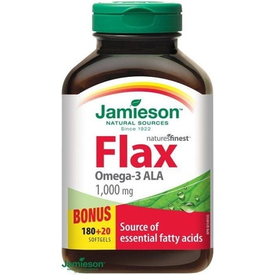 Jamieson Flax Omega-3 1000 mg ľanový olej 200 kapsúl