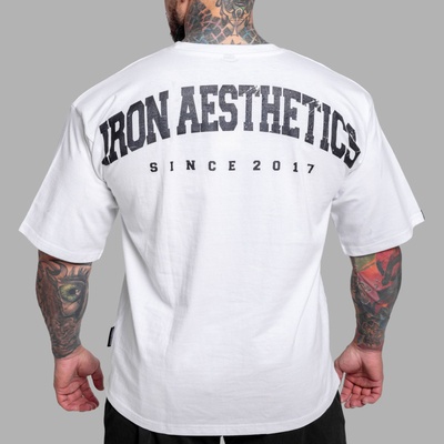 Iron Aesthetics Oversize triko College bílé