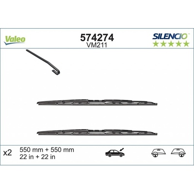 Valeo Silencio Conventional set 550+550 mm VA 574274