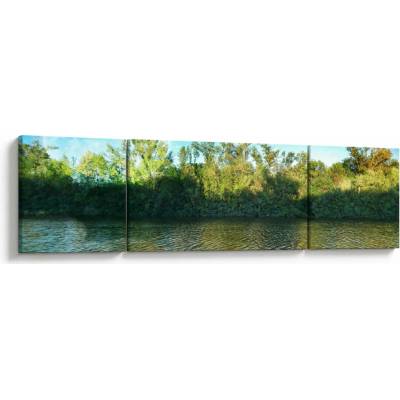 Obraz - jezero, třídílný 170x50 cm