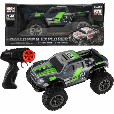Lequiduo Toy Factory Auto RC pick up terénní plast 25cm 2,4GHZ na baterie šedo-zelený