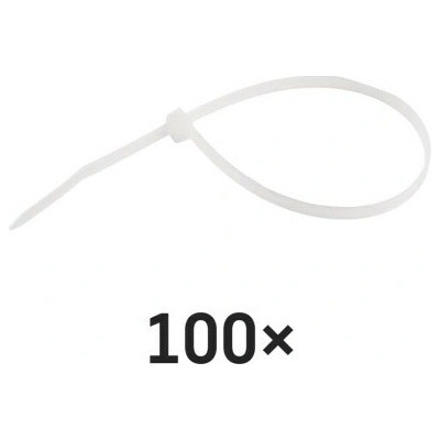 Emos A2852 Sťahovacie pásky biele 250×4.8mm 100ks A2852 - Pásky sťahovacie - O65mm, 22kg, nylon PA66