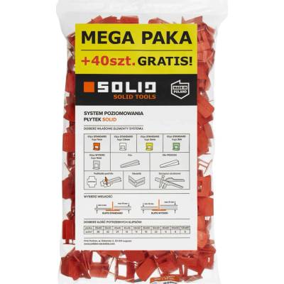 Spona leveling STANDARD 1 mm 400 + 40 ks SOLID TOOLS