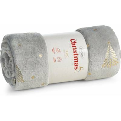 Eurofirany vianočná deka Tree STRIEBORNÁ 150X200