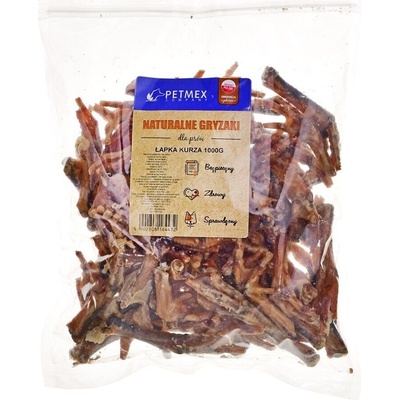 PETMEX kuřecí tlapka 1 kg přírodní žvýkačka pro psy