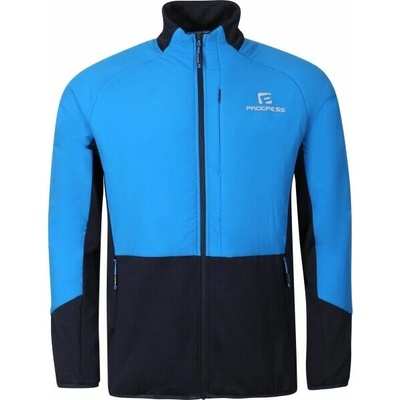 PROGRESS ELVIR HYBRID MIDLAYER hybridní mikina s merinem modrá
