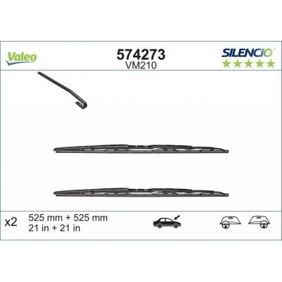 Valeo Silencio Conventional set 525+525 mm VA 574273