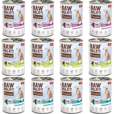 Raw Paleo Monoprotein Adult Mix chutí 12 x 400 g