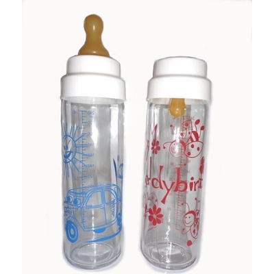 Simax láhev ze skla se silikonovým sosákem různé motivy a barvy 250ml