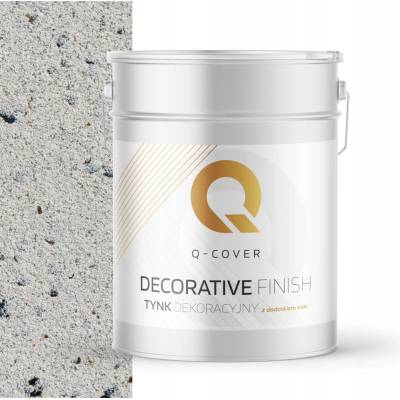 Q-COVER DEKORATIVNÍ OMÍTKA SVĚTLE ŠEDÁ S ČERNOU SLÍDOU D902 15kg