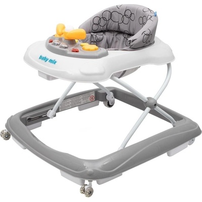 Baby Mix s volantem a silikonovými kolečky tmavě šedá