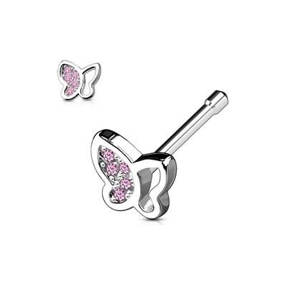 Šperky4U piercing do nosu motýlek N0049-P