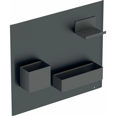 Geberit Magnetická tabule s přihrádkami, 45x39 cm, matná černá/matná láva - 500.649.16.1