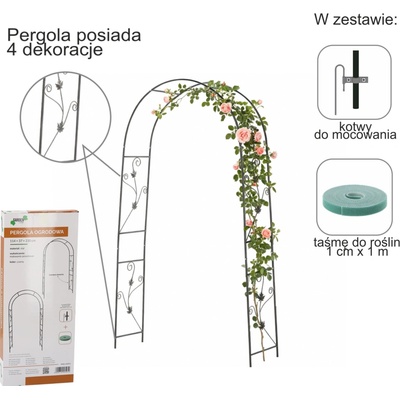 Záhradná pergola s kotvami 114 × 37 × 230 cm