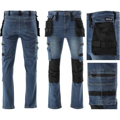 Yato Jeans Stretch montážní kalhoty modré