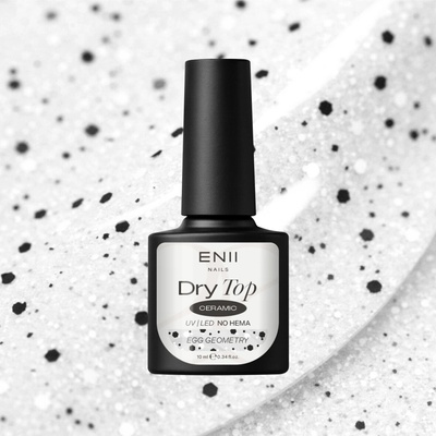 ENII NAILS Dry Top Ceramic EGG geometrie bezvýpotkový vrchní lak 10 ml