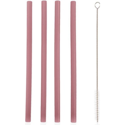 Zopa Silikonové brčko 4 ks Old pink