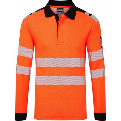 Portwest FR734 PW3 Modaflame Knit HVO Multinorm Nehorľavá výstražná polokošeľa s dlhým rukávom oranžová/čierna L